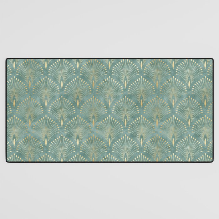 Art Deco, Decorative Leaf Pattern Desk Mat Gallery Image 3