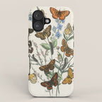 Vintage Scientific Illustration Butterfly Botanical Floral Lithograph Encyclopaedia Diagrams  iPhone Case Gallery Image 1