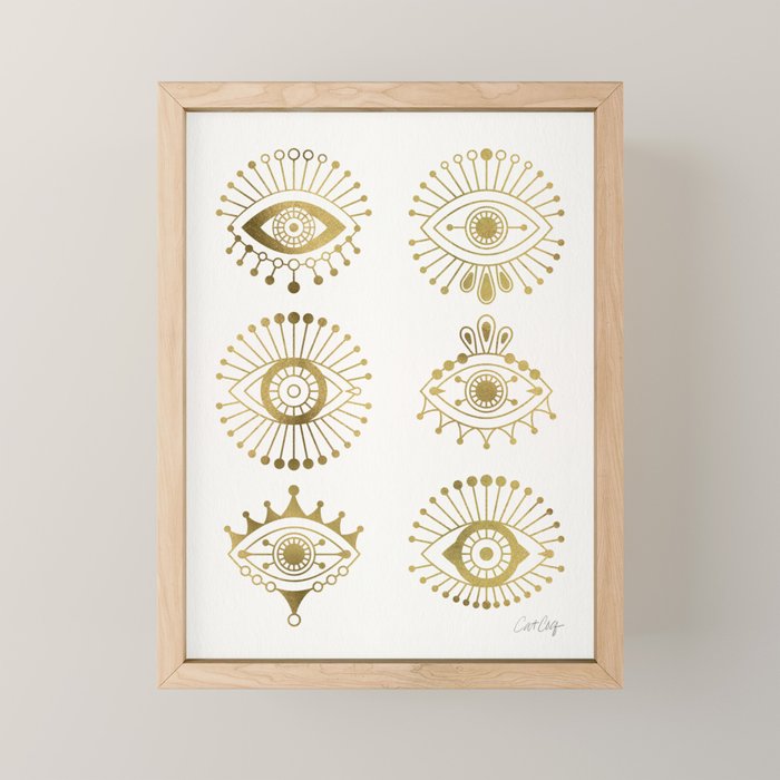 Evil Eyes - Gold Palette Mini Art Print Gallery Image 1
