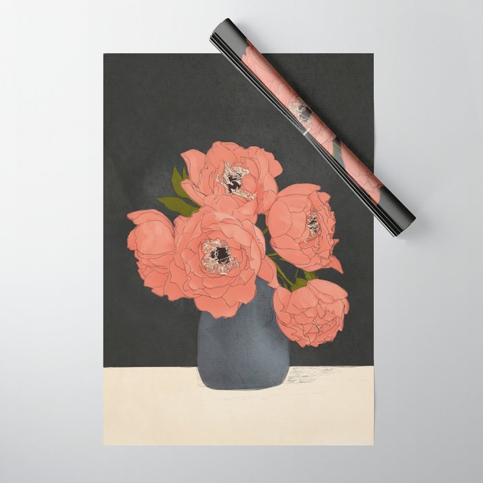 Bouquet Gift Red Wrapping Paper Gallery Image 1