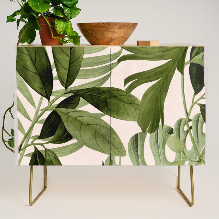 Abstract Art Tropical Leaves 100 Credenza Gallery Image 1