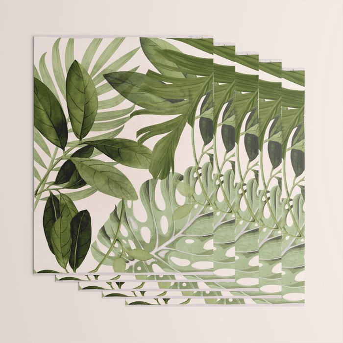 Abstract Art Tropical Leaves 100 Wrapping Paper Gallery Image 3