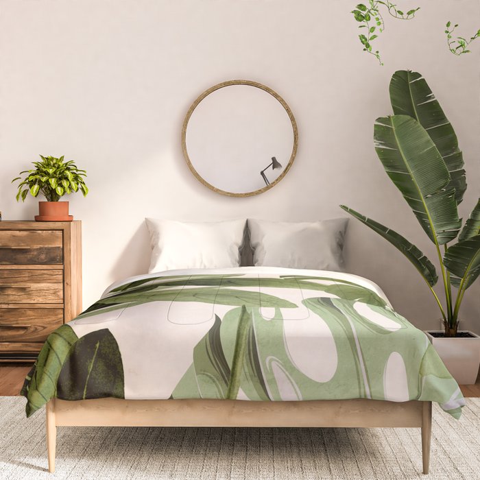 Abstract Art Tropical Leaves 100 Comforter Gallery Image 3