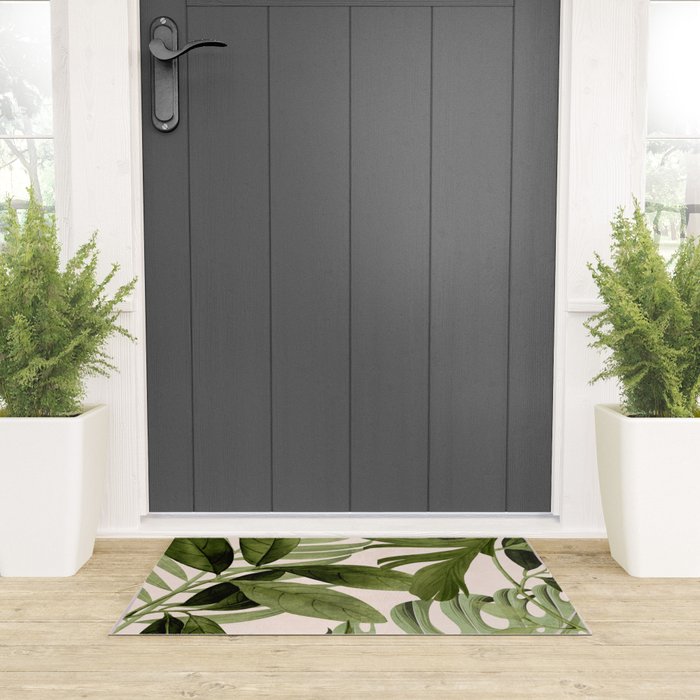 Abstract Art Tropical Leaves 100 Welcome Mat Gallery Image 3
