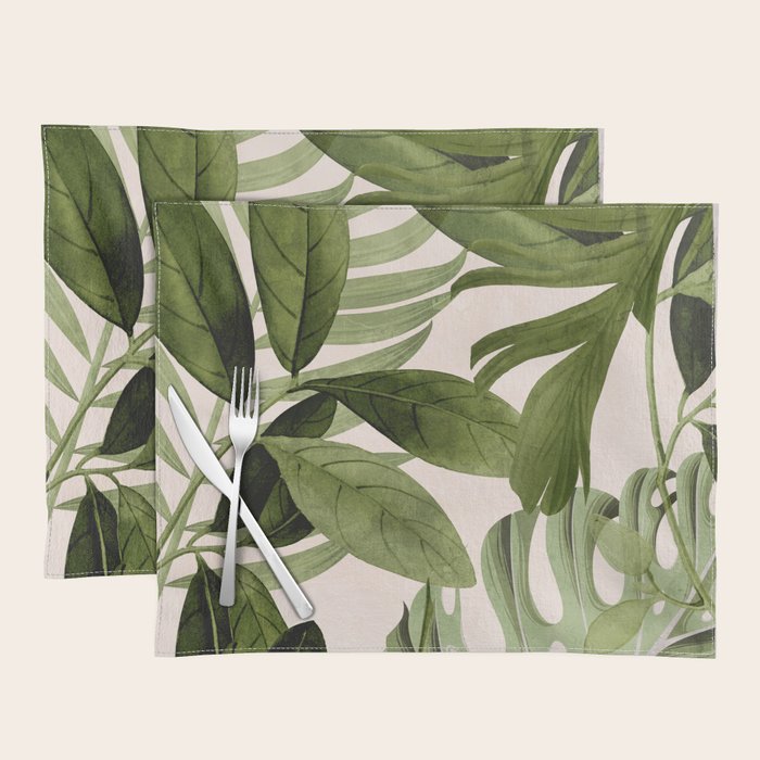 Abstract Art Tropical Leaves 100 Placemat Gallery Image 1