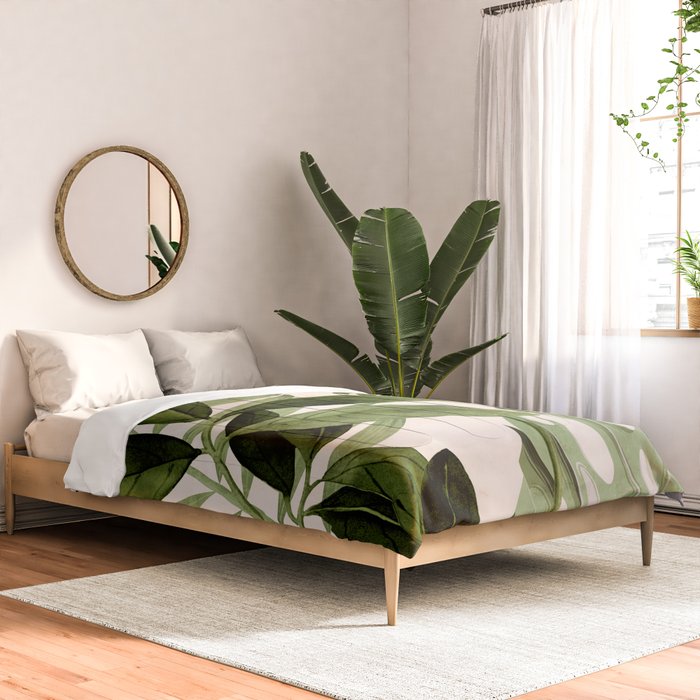 Abstract Art Tropical Leaves 100 Comforter Gallery Image 2