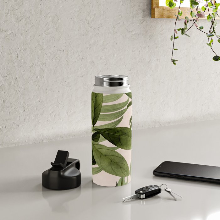 Abstract Art Tropical Leaves 100 Water Bottle Gallery Image 4
