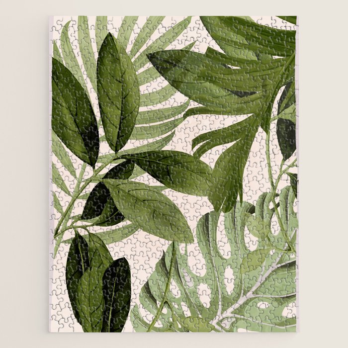 Abstract Art Tropical Leaves 100 Jigsaw Puzzle Gallery Image 1