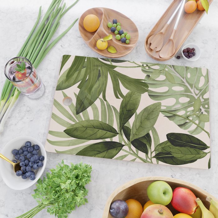 Abstract Art Tropical Leaves 100 Cutting Board Gallery Image 2