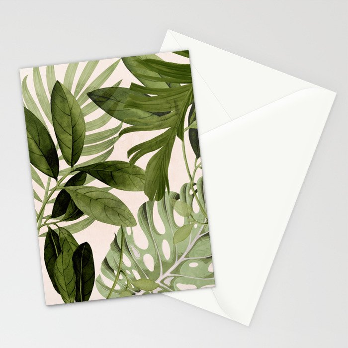 Abstract Art Tropical Leaves 100 Stationery Card Gallery Image 2