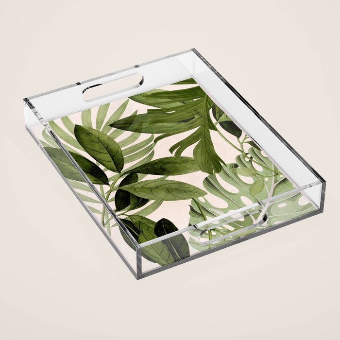 Abstract Art Tropical Leaves 100 Acrylic Tray Gallery Image 1
