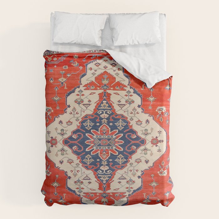 North And South Vine Red Medallion Kazak Persian Rug Duvet Cover Gallery Image 6