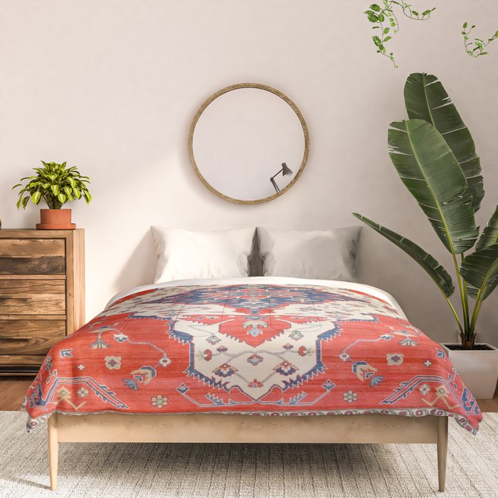 North And South Vine Red Medallion Kazak Persian Rug Comforter Gallery Image 3