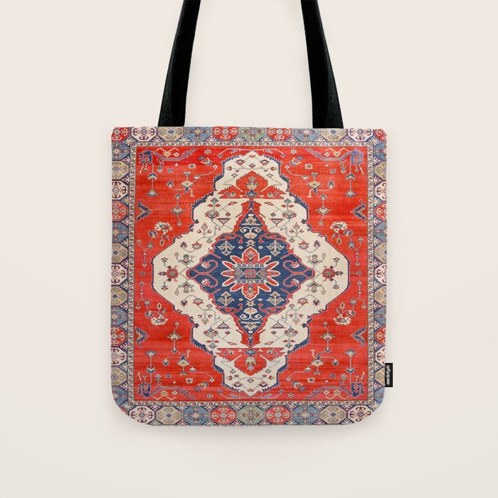 North And South Vine Red Medallion Kazak Persian Rug Tote Bag Gallery Image 1