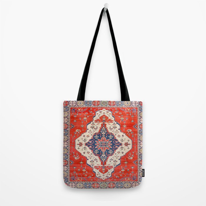 North And South Vine Red Medallion Kazak Persian Rug Tote Bag Gallery Image 2