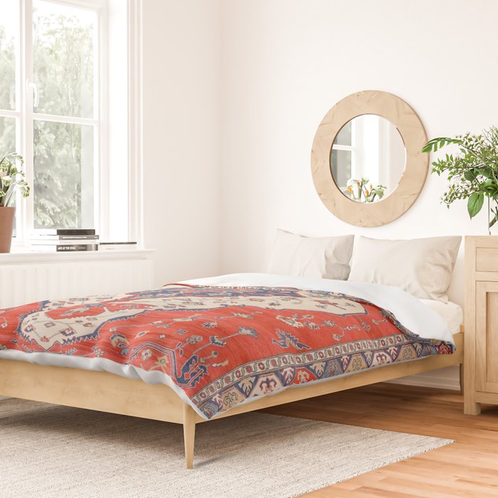 North And South Vine Red Medallion Kazak Persian Rug Duvet Cover Gallery Image 2