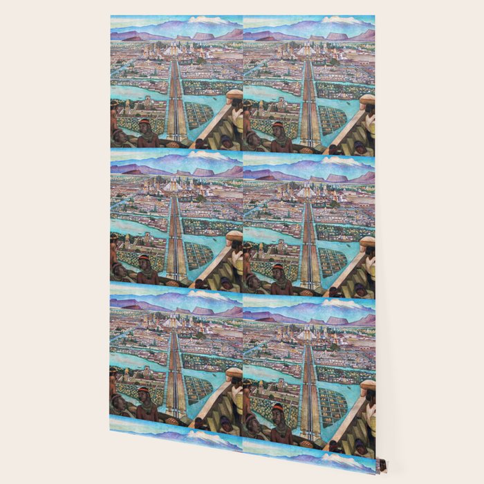 Mural of the Aztec city of Tenochtitlan by Diego Rivera Wallpaper Gallery Image 2