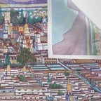 Mural of the Aztec city of Tenochtitlan by Diego Rivera Wall Tapestry Gallery Image 3