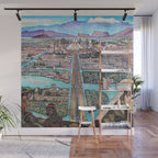 Mural of the Aztec city of Tenochtitlan by Diego Rivera Wall Mural Gallery Image 1
