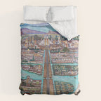 Mural of the Aztec city of Tenochtitlan by Diego Rivera Comforter Gallery Image 6