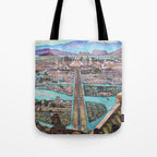 Mural of the Aztec city of Tenochtitlan by Diego Rivera Tote Bag Gallery Image 1