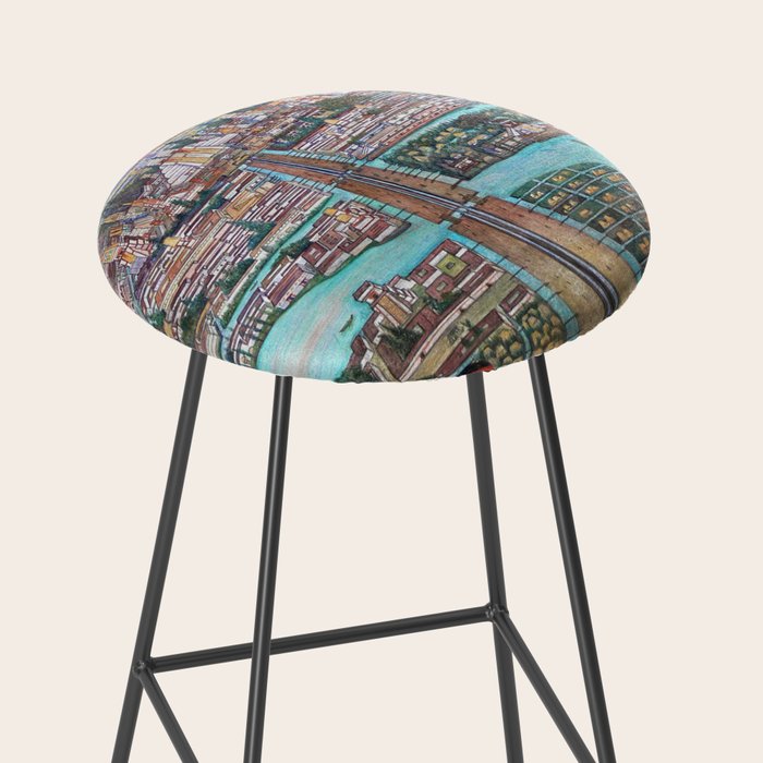 Mural of the Aztec city of Tenochtitlan by Diego Rivera Stool Gallery Image 2