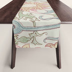 William Morris Vintage Pink and Rose Eggshell Blue Rose Pink Table Runner Gallery Image 1