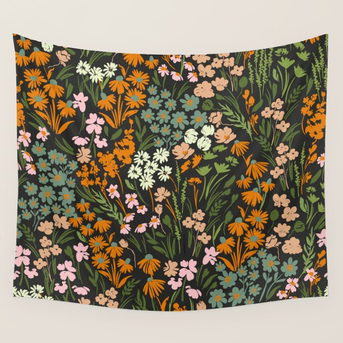 Night in the flowered meadow Wall Tapestry Gallery Image 4