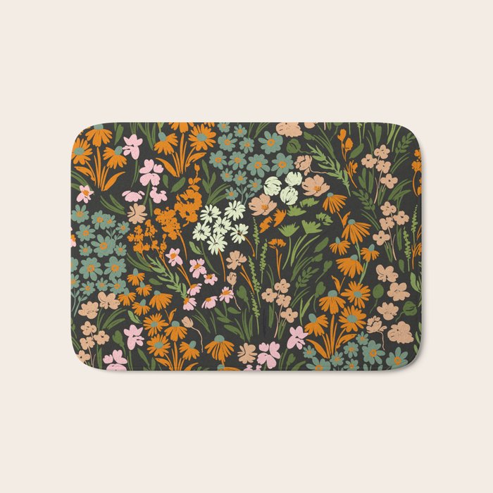 Night in the flowered meadow Bath Mat Gallery Image 1