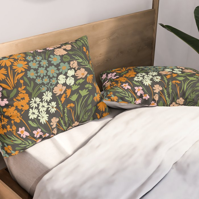Night in the flowered meadow Pillow Sham Gallery Image 2