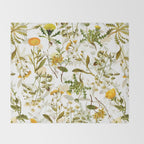 Vintage & Shabby Chic - Yellow Wildflowers Throw Blanket Gallery Image 2