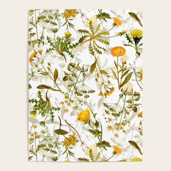 Vintage & Shabby Chic - Yellow Wildflowers Poster Gallery Image 1