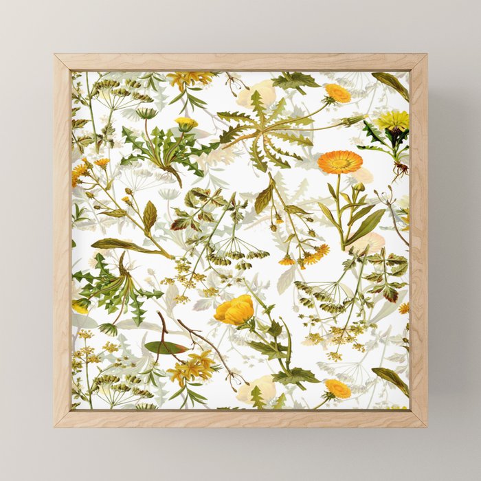 Vintage & Shabby Chic - Yellow Wildflowers Mini Art Print Gallery Image 1