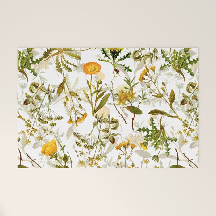 Vintage & Shabby Chic - Yellow Wildflowers Welcome Mat Gallery Image 1