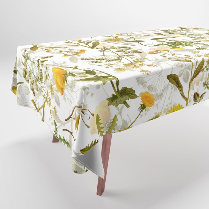 Vintage & Shabby Chic - Yellow Wildflowers Tablecloth Gallery Image 1