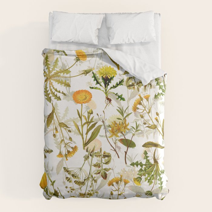 Vintage & Shabby Chic - Yellow Wildflowers Duvet Cover Gallery Image 1