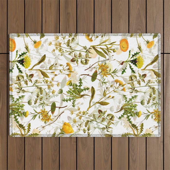 Vintage & Shabby Chic - Yellow Wildflowers Outdoor Rug Gallery Image 1