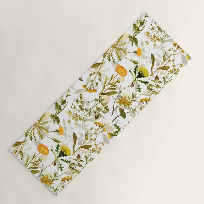 Vintage & Shabby Chic - Yellow Wildflowers Yoga Mat Gallery Image 1