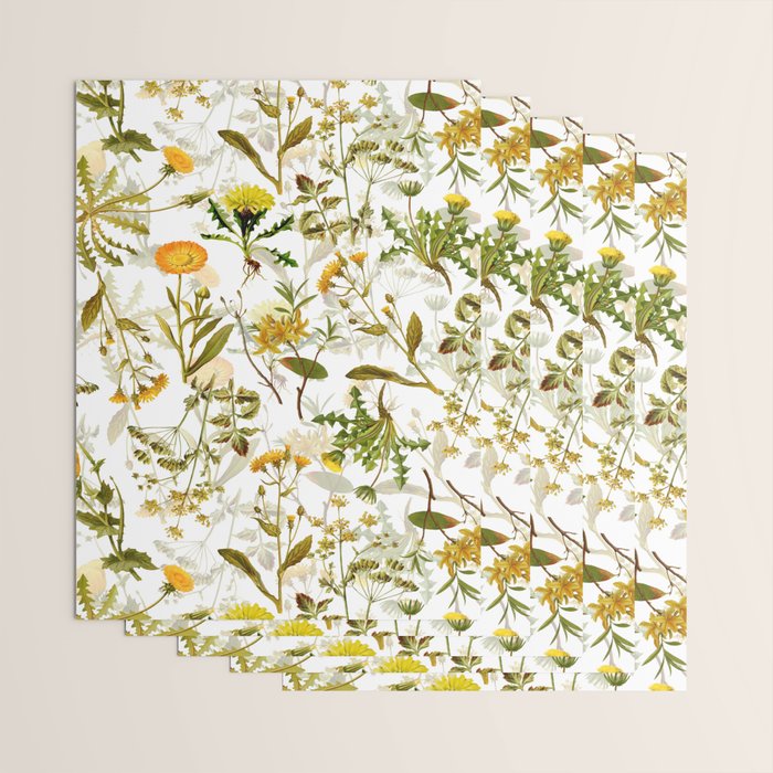 Vintage & Shabby Chic - Yellow Wildflowers Wrapping Paper Gallery Image 3