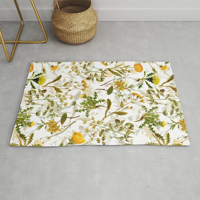 Vintage & Shabby Chic - Yellow Wildflowers Rug Gallery Image 1