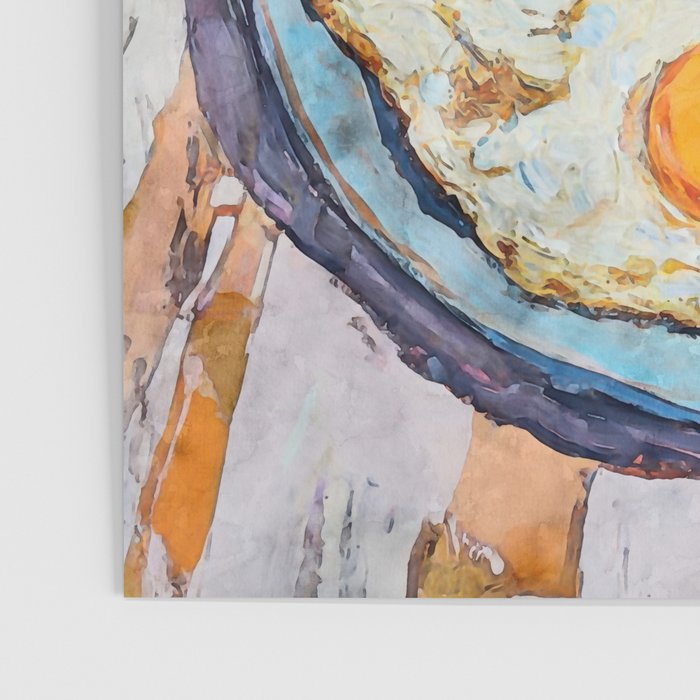 Bacon and Eggs with Coffee Watercolor Breakfast Scene Poster Gallery Image 3