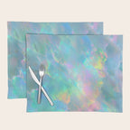Opal Iridescent Dream Holographic Gemstone-Inspired Pastel Pattern Placemat Gallery Image 1