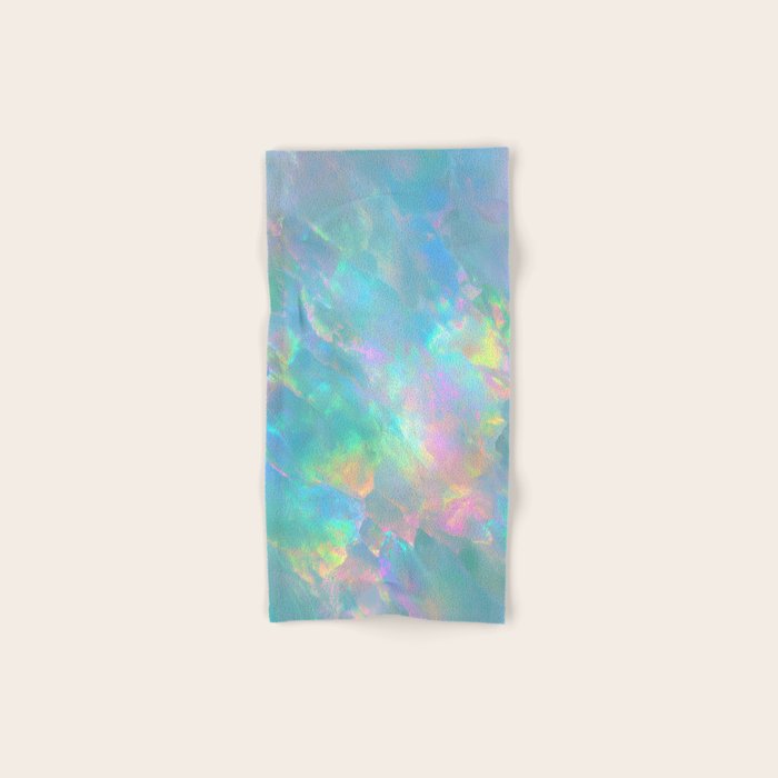 Opal Iridescent Dream Holographic Gemstone-Inspired Pastel Pattern Bath Towel Gallery Image 1