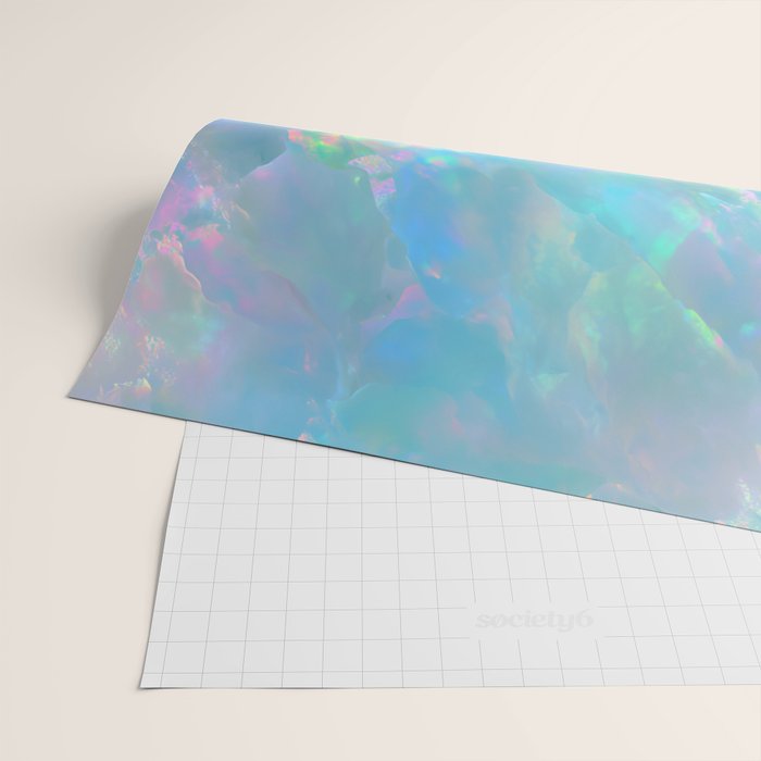 Opal Iridescent Dream Holographic Gemstone-Inspired Pastel Pattern Wrapping Paper Gallery Image 2