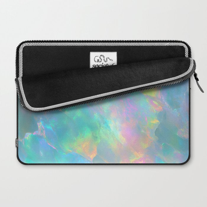 Opal Iridescent Dream Holographic Gemstone-Inspired Pastel Pattern Laptop Sleeve Gallery Image 2