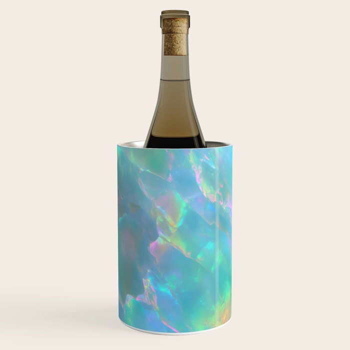 Opal Iridescent Dream Holographic Gemstone-Inspired Pastel Pattern Wine Chiller Gallery Image 2