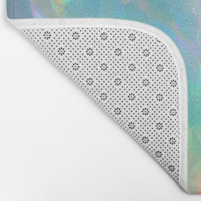 Opal Iridescent Dream Holographic Gemstone-Inspired Pastel Pattern Bath Mat Gallery Image 2