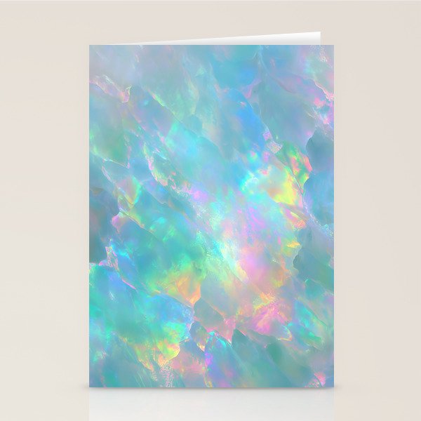 Opal Iridescent Dream Holographic Gemstone-Inspired Pastel Pattern Stationery Card Gallery Image 2