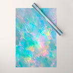 Opal Iridescent Dream Holographic Gemstone-Inspired Pastel Pattern Wrapping Paper Gallery Image 1