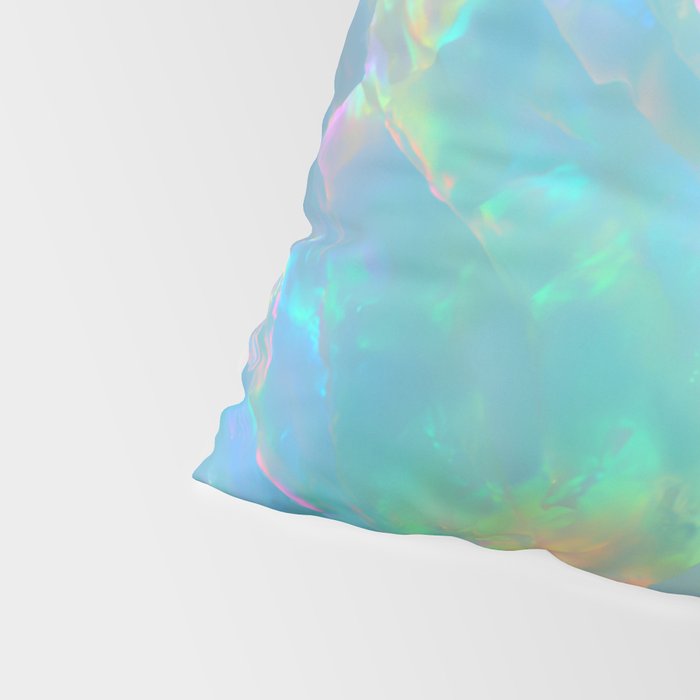 Opal Iridescent Dream Holographic Gemstone-Inspired Pastel Pattern Pillow Sham Gallery Image 4